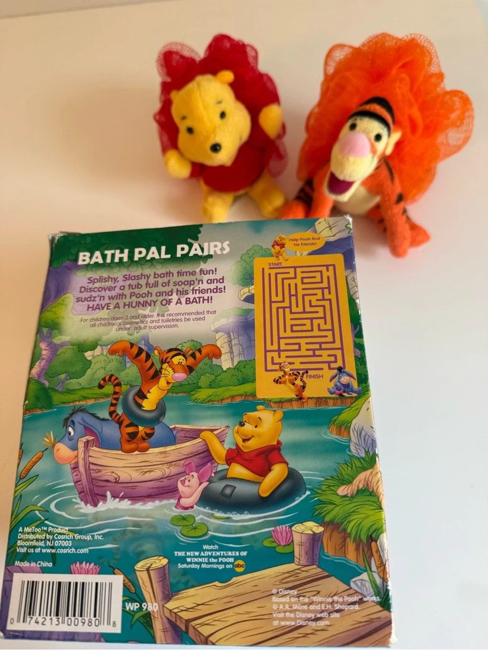Disney Winnie the Pooh Tigger Bath Pal Pairs Loofah Plush Set NEW Vintage